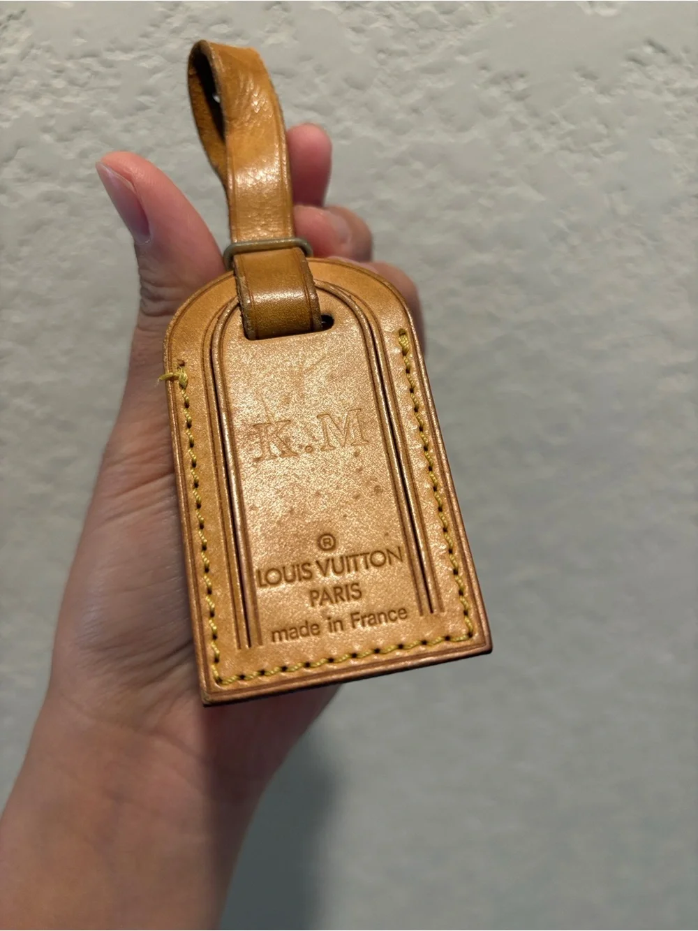 Louis Vuitton Vachetta Leather Luggage Tag in Tan