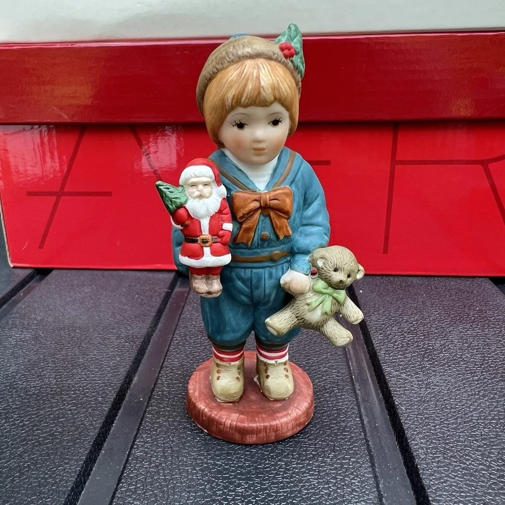 Vtg Giordano From The Attic Georgi & Vanessa Figurine Christmas Decor Hand Paint