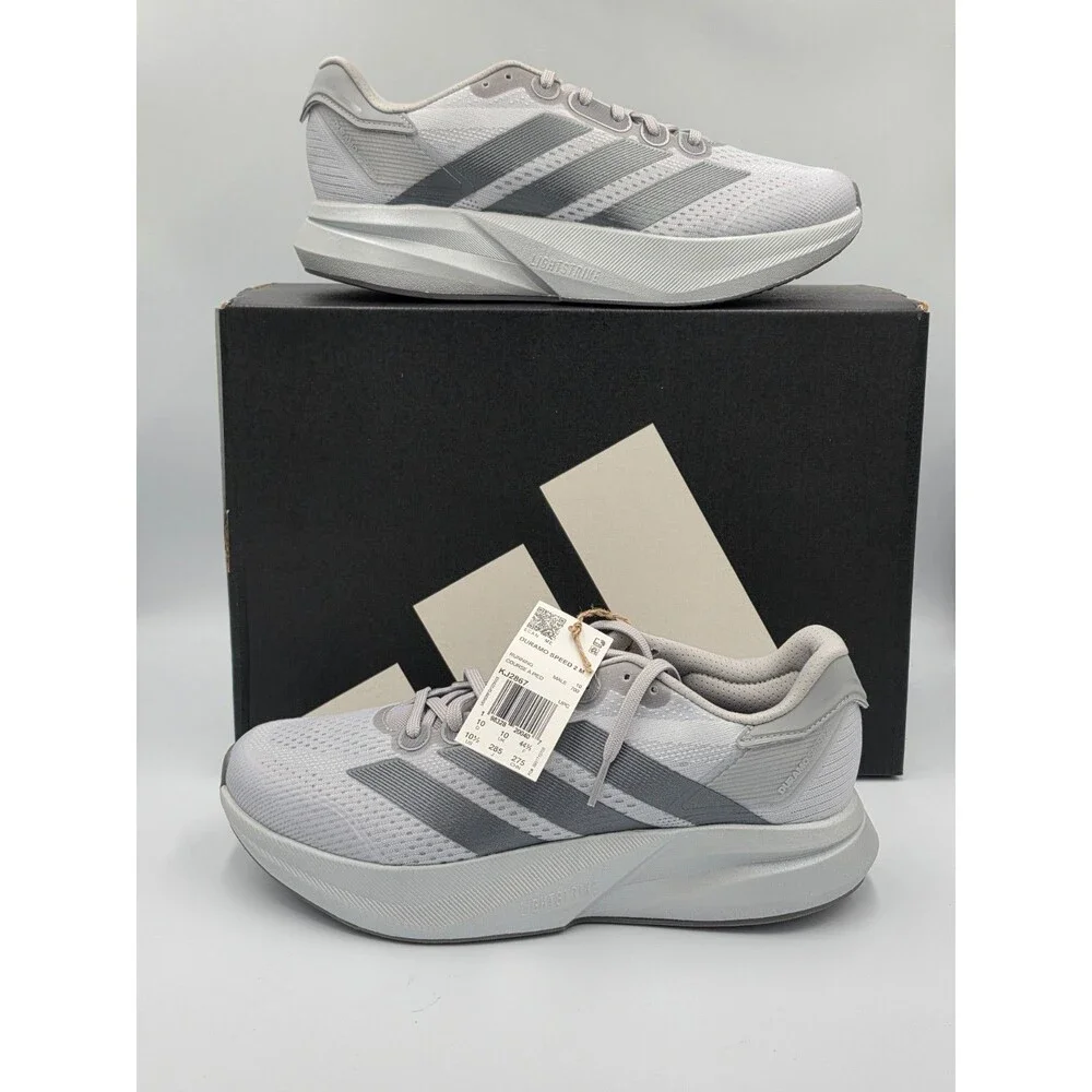 Adidas Duramo Speed 2 Men’s 10.5 Women’s 12 Running Shoes Silver Grey KJ2867 NIB