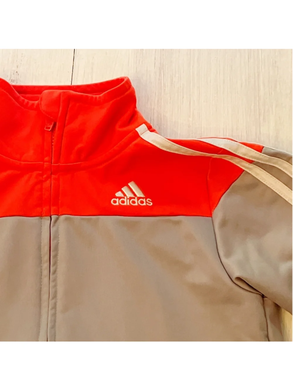 School Sports Play ADIDAS Boys Tricot Track Zip Jacket SIZE 7 Colorblock LOGO