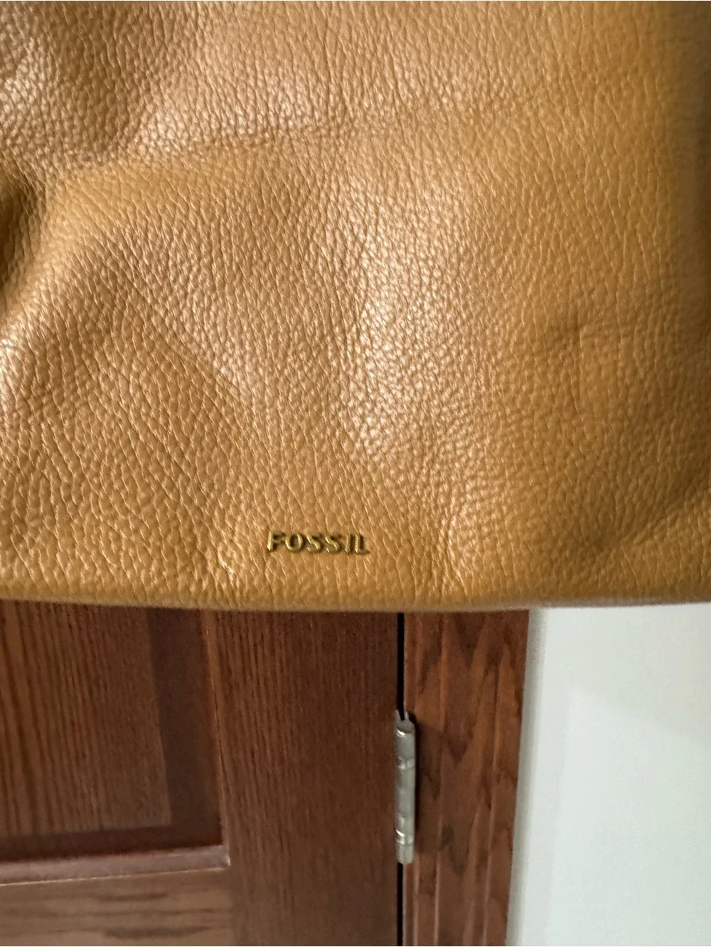Fossil leather tote