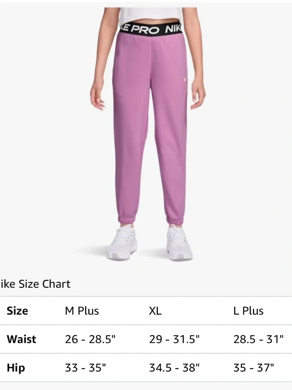 Nike Pink Joggers with Black Pro Elastic Waistband