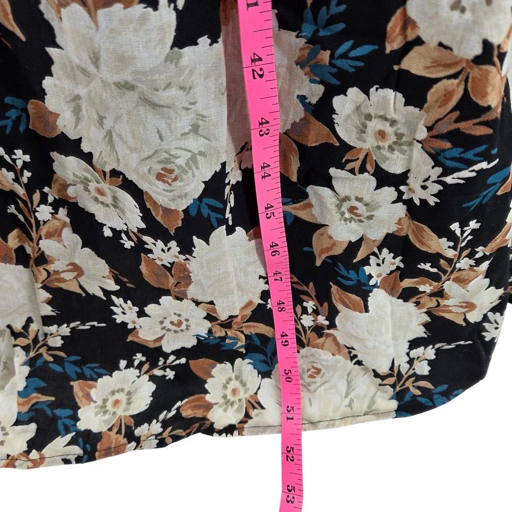 Abercrombie & Fitch Maxi Dress XS‎ Black White Floral Smocked Boho Cottagecore