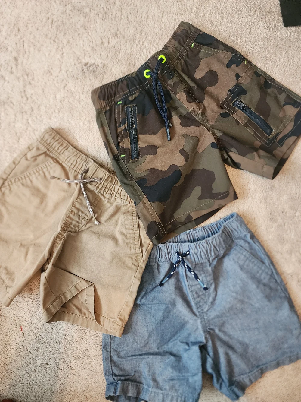 Boys Camo, Khaki & Chambray Shorts 3T