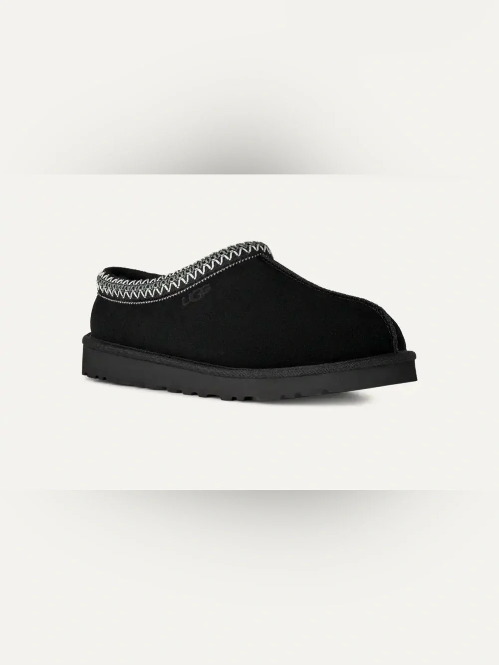 UGG Black Suede Slip-On Loafers with Contrast Stitching