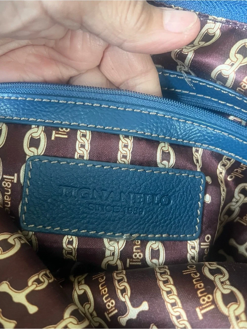 Tignanello blue pebbled