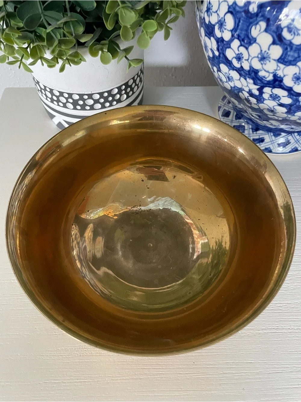 Vintage Antique Solid Brass Centerpiece Pedestal Bowl 7.25”x3.5”