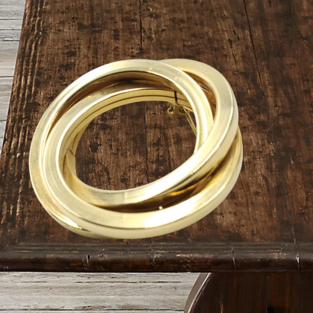 Gold Tone Round Brooch