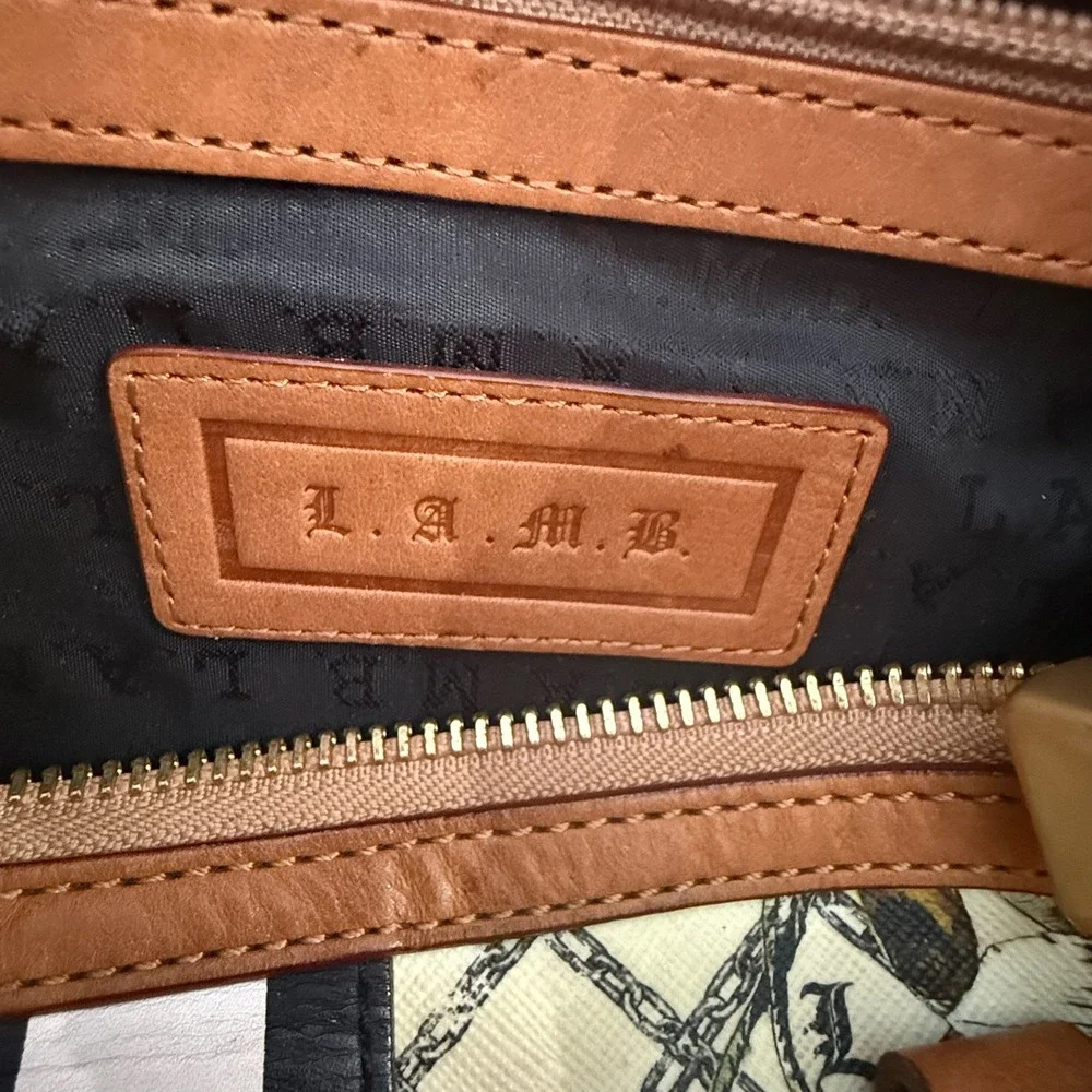 VTG Y2K L.A.M.B. Gwen Stefani Marigold Satchel Bowler Bag Monogram Rare