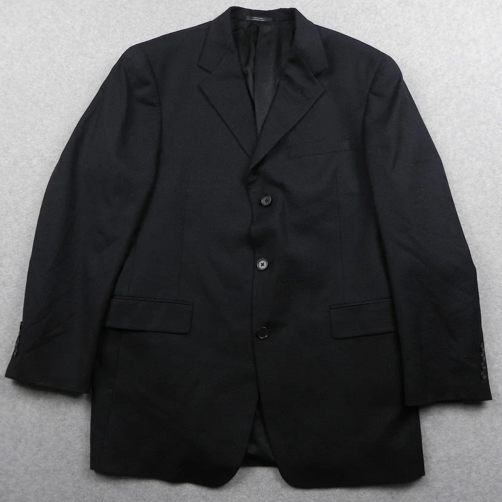 Austin Reed Blazer Mens 42R Regular 3 Button Suit Jacket Coat Black Purple Check