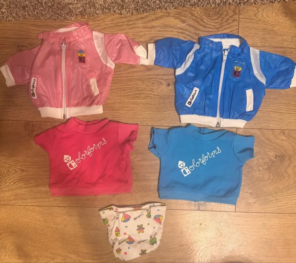 Vintage 1980s Cabbage Patch Kids Colorforms clothing & cloth diaper lot
