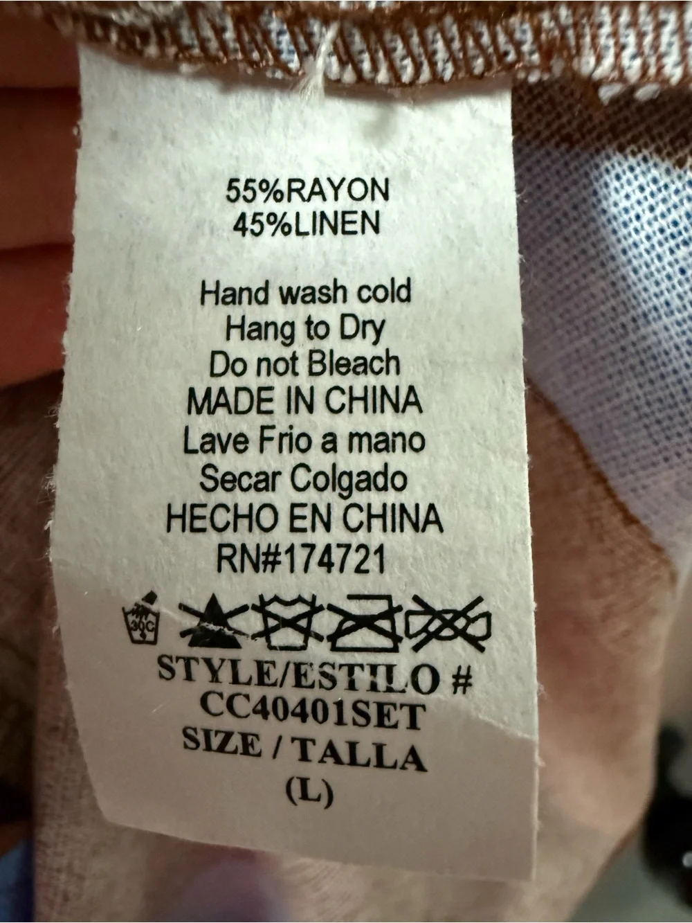 Carole Christian top measures