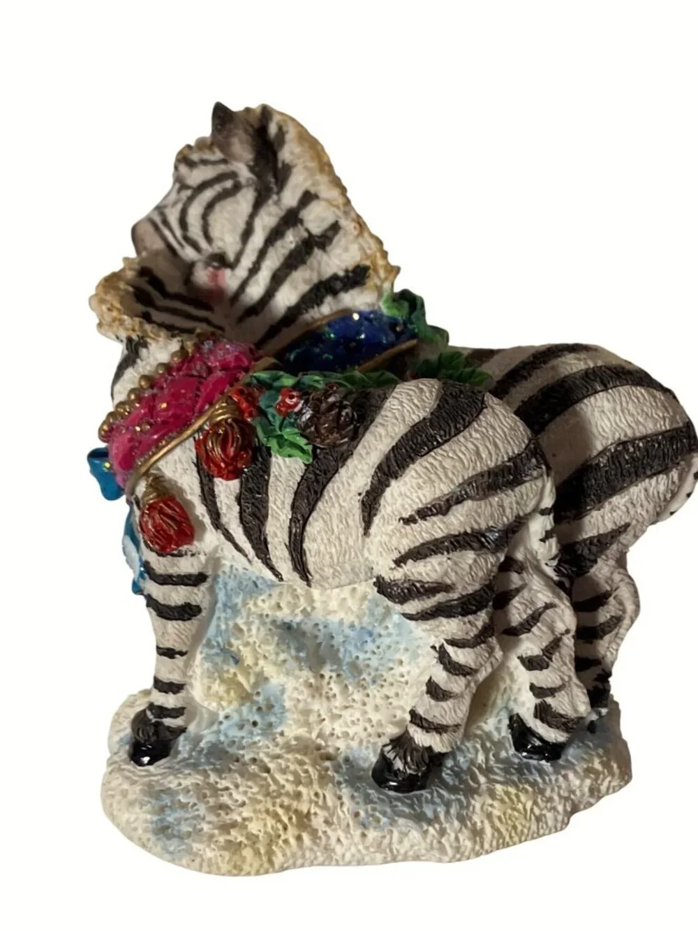 Crinkle Claus Crinkle Zebras Figurine 1999 Possible Dreams Holiday Decor