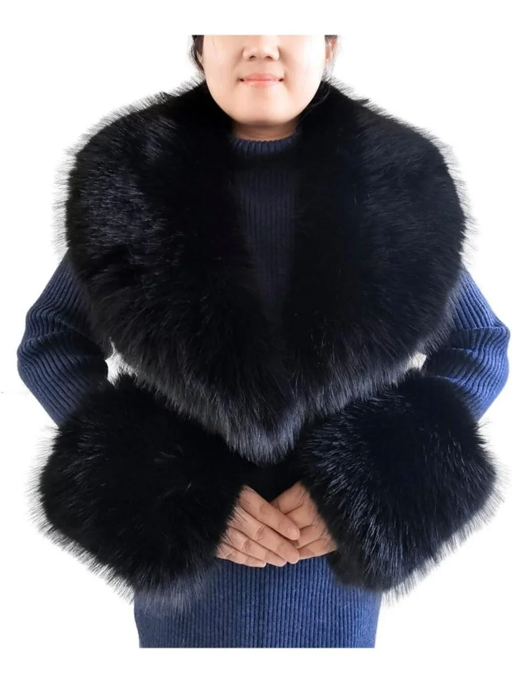 Cozy Faux Fur Collar & Cuffs Set | Warm Fluffy Scarf for Winter | Chic Shawl