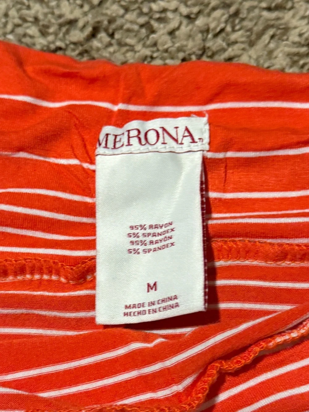Merona Orange and White Striped Skirt size M