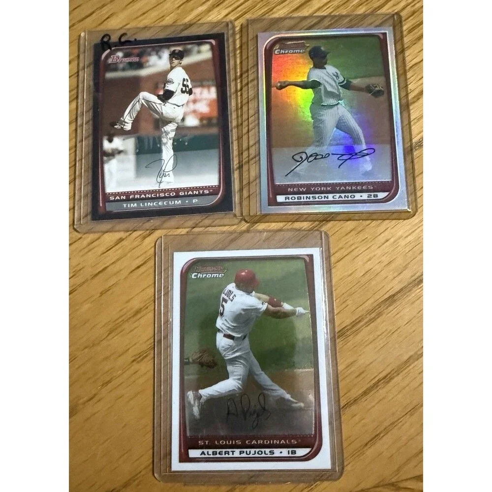 2008 Bowman Chrome All Star Lot 3 Albert Pujols Robinson Cano Tim Lincecum