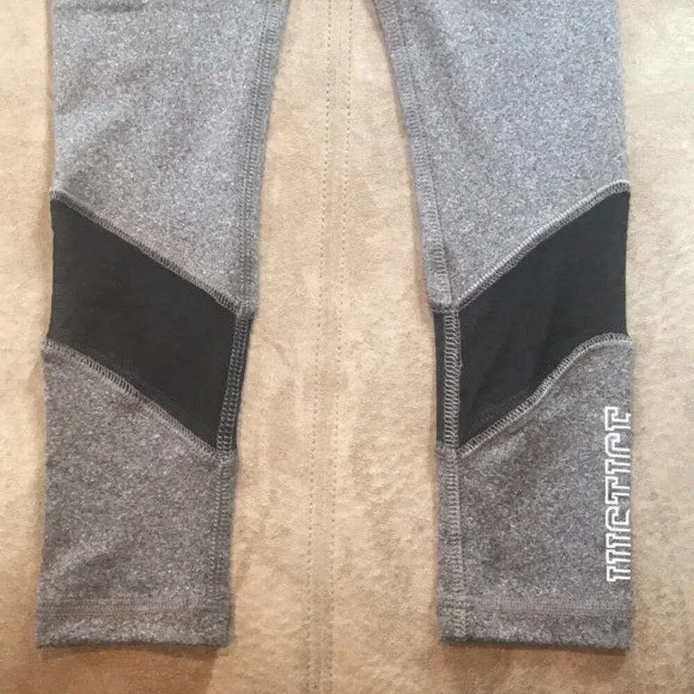 Pre-Owned Dance Leggings Justice Large Child 12 Gray Black Gymnastics