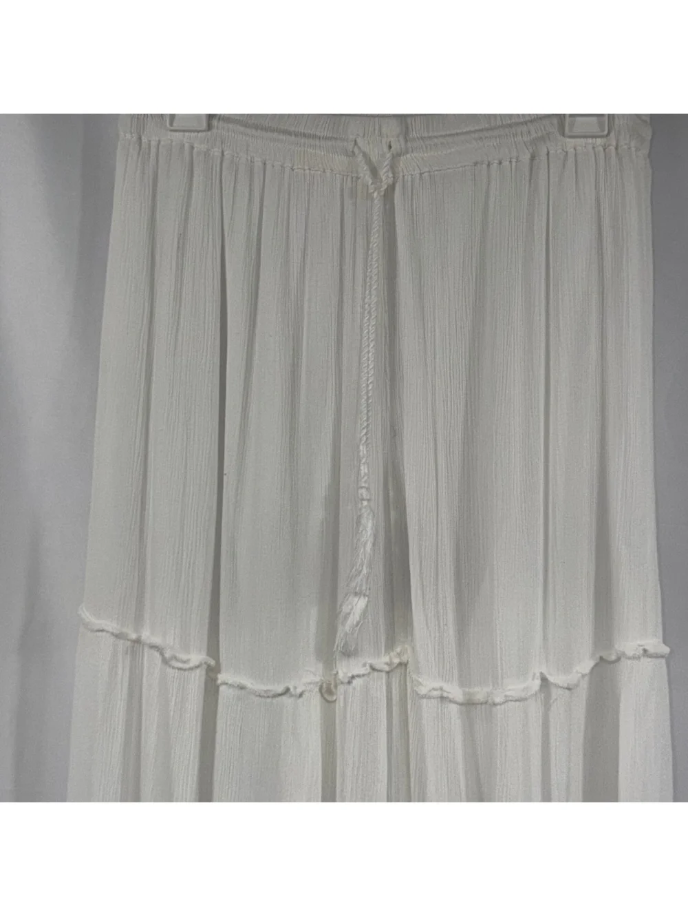 Gypsie Blu White Tiered Boho Maxi Skirt Size M