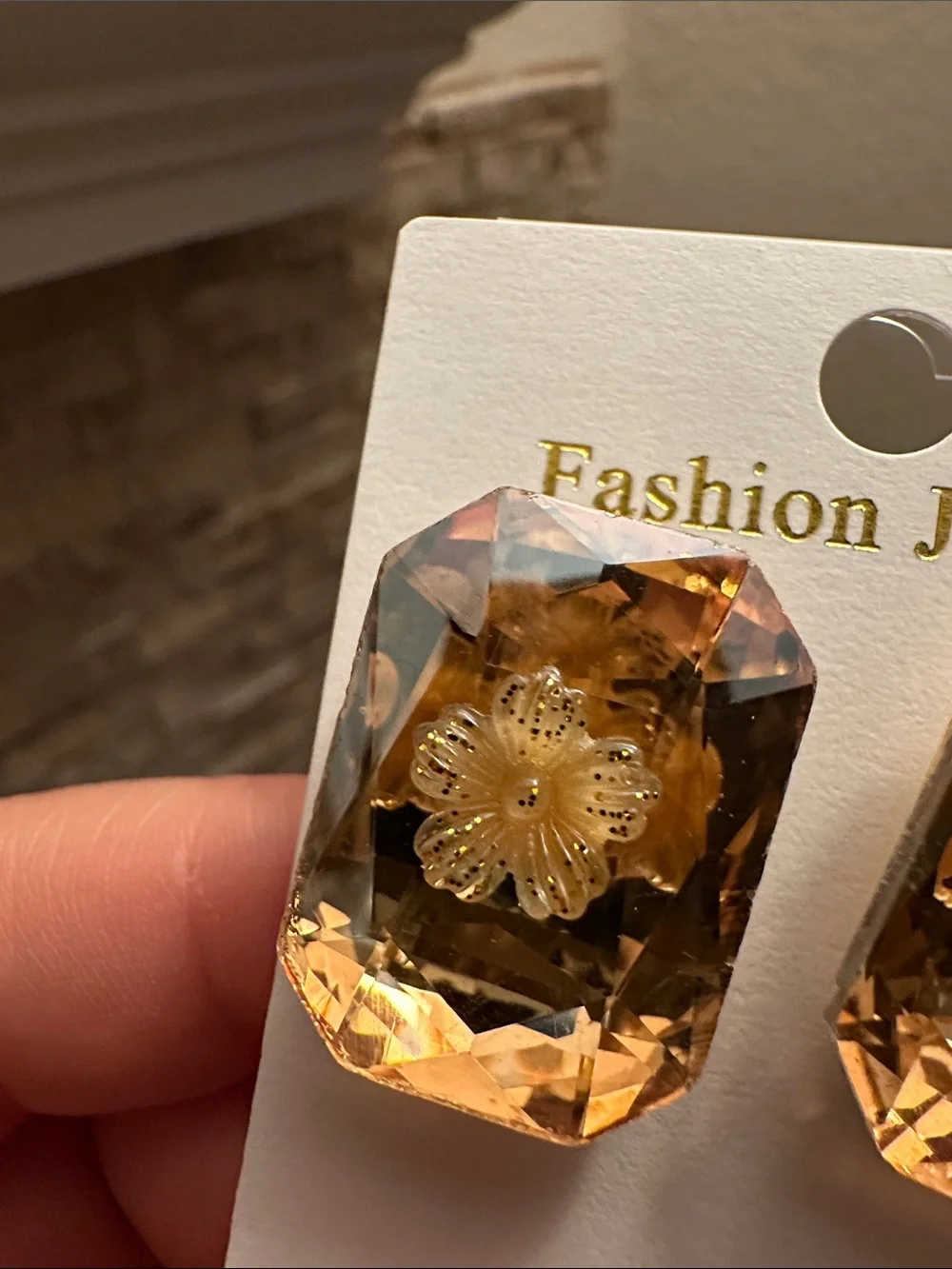 Fashion Jewelry faceted rectangular