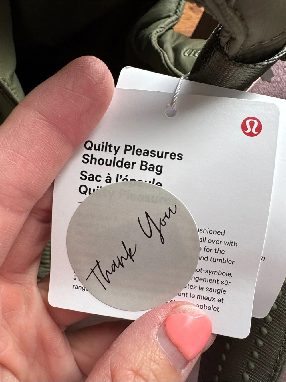 NWT Lululemon Quilty Pleasures Shoulder Bag 14L Bay Leaf Gold Metal Quilted Hobo