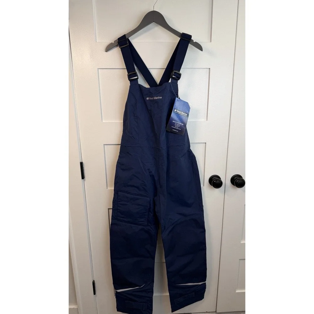 West Marine Third Reef Bib‎ Blue Navy Women's S Boating Fishing Waders NWT New