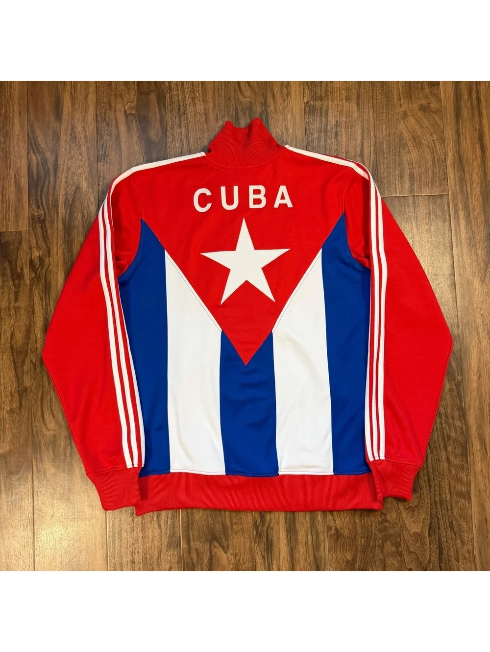Adidas Originals Cuba Soccer Track Jacket Full Zip 2010 Red White Blue Size L