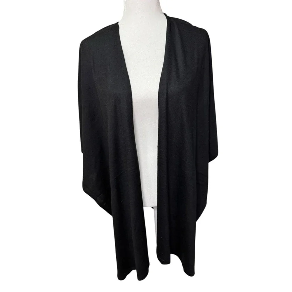 Wrap Shrug Poncho‎ Sweater Echo Design Black