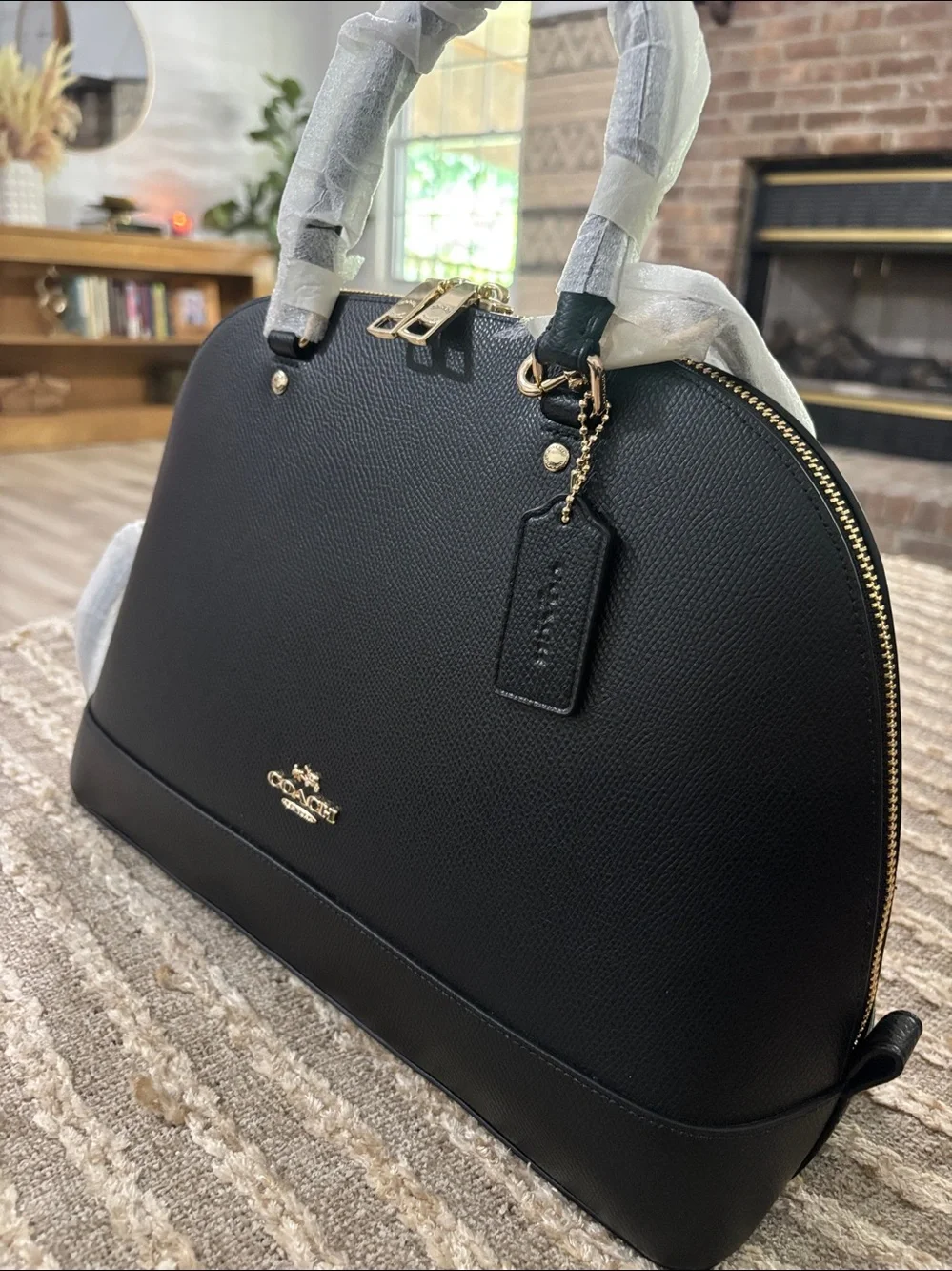 Coach black leather