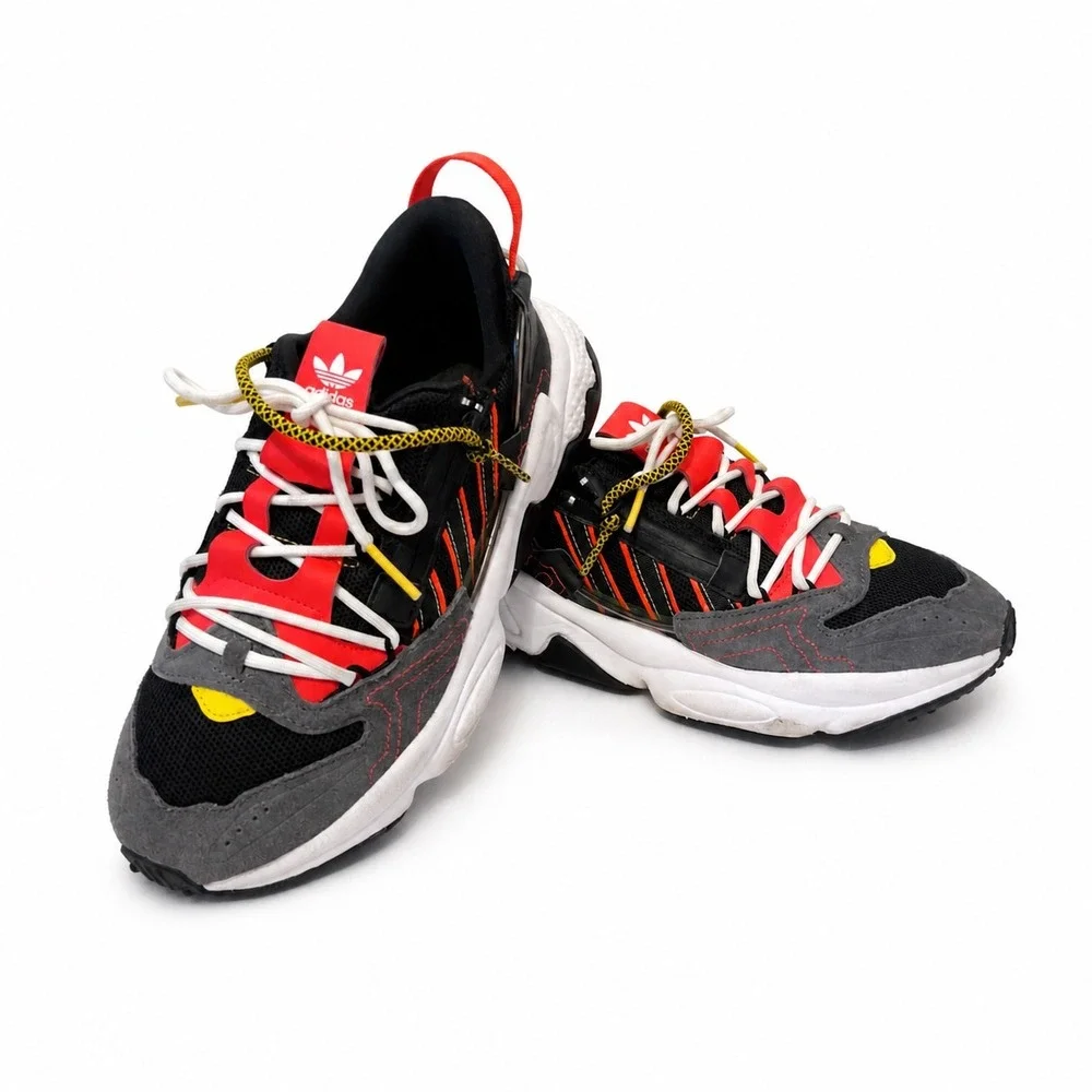Adidas Ozweego Zip Core Black Solar Red‎ Grey Mens Sneakers H67266 Size 7