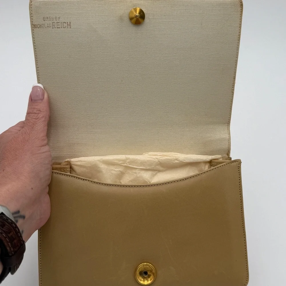 Nicholas Reich 1970's Vintage Baby Camel Leather Shoulder Bag Tan‎ Gold Chain