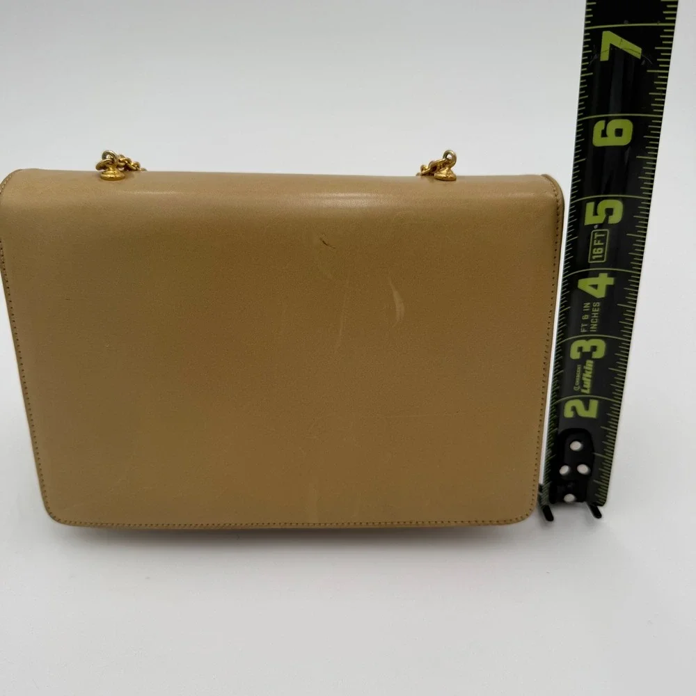 Nicholas Reich 1970's Vintage Baby Camel Leather Shoulder Bag Tan‎ Gold Chain
