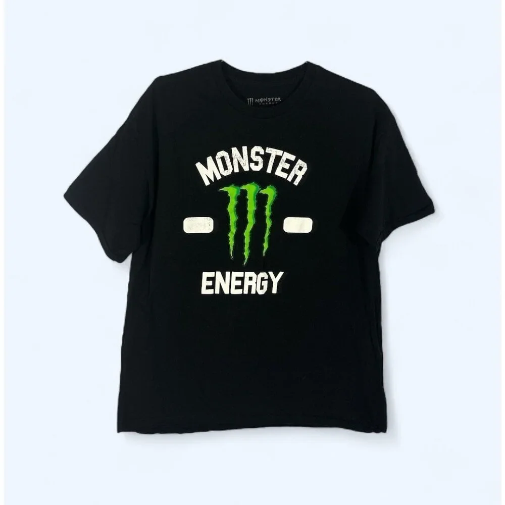 MONSTER‎ ENERGY SHIRT MENS XL BLACK GREEN SHORT SLEEVE