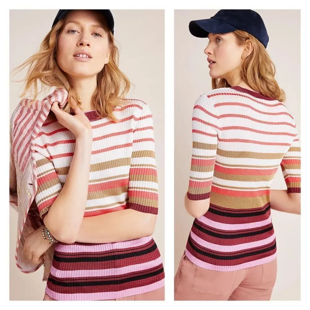 Anthropologie Scotch & Soda Anja Sweater‎ Striped  Tee XS