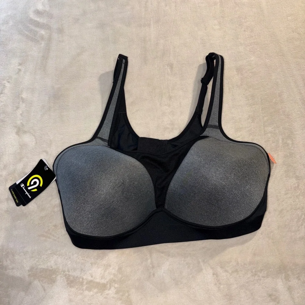 Champion C9 Power Shape Max High Impact Sports Bra Grey Black 42DDD N9630
