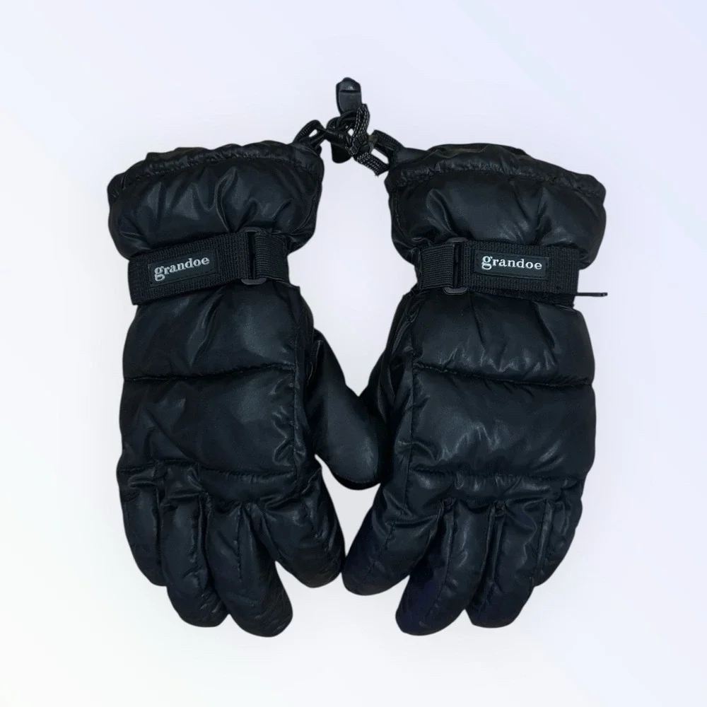 GRANDOE GLOVES BLACK‎ LEATHER PALMS WARM