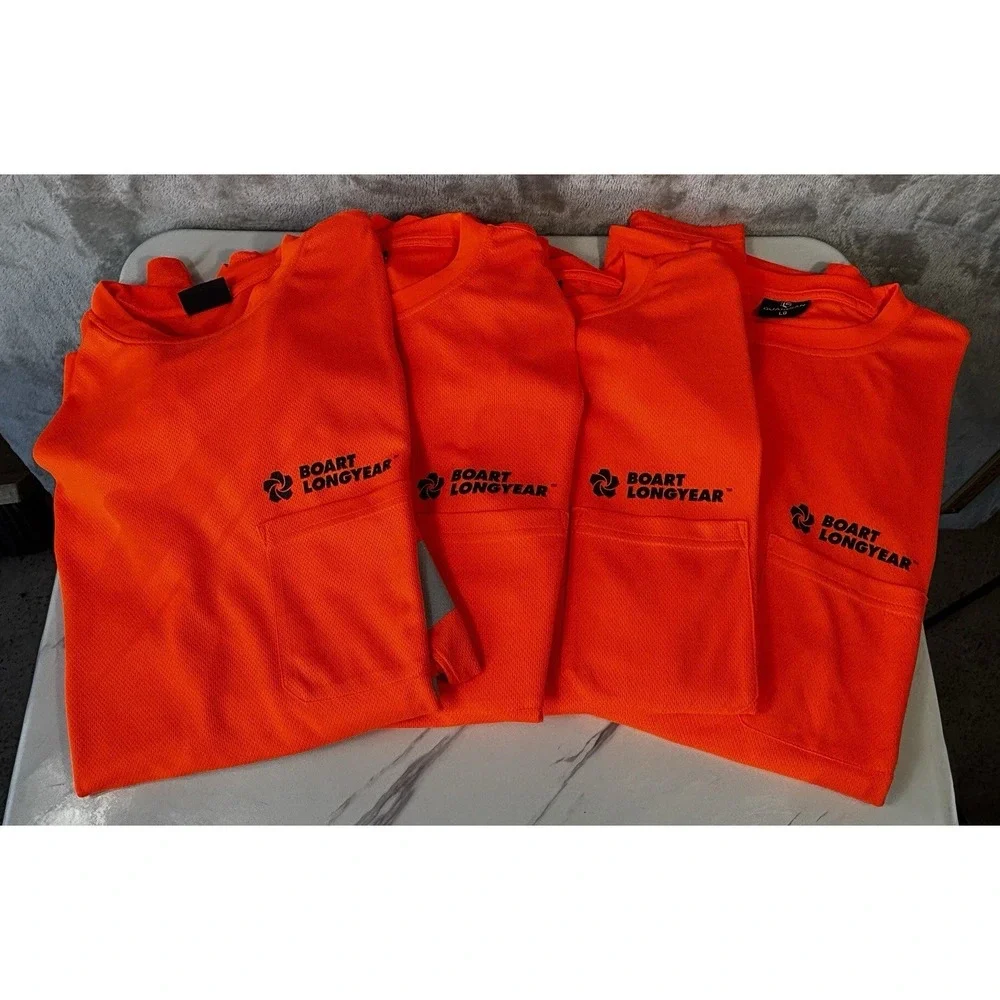 NEW lot of 4 Guardian Orange TShirt Mens L Reflective Workwear Construction road