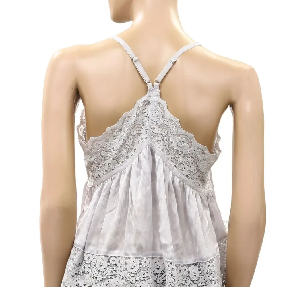Intimately Free People Fiona Satin Printed Cami Tank Top Sleeveless XS 289535