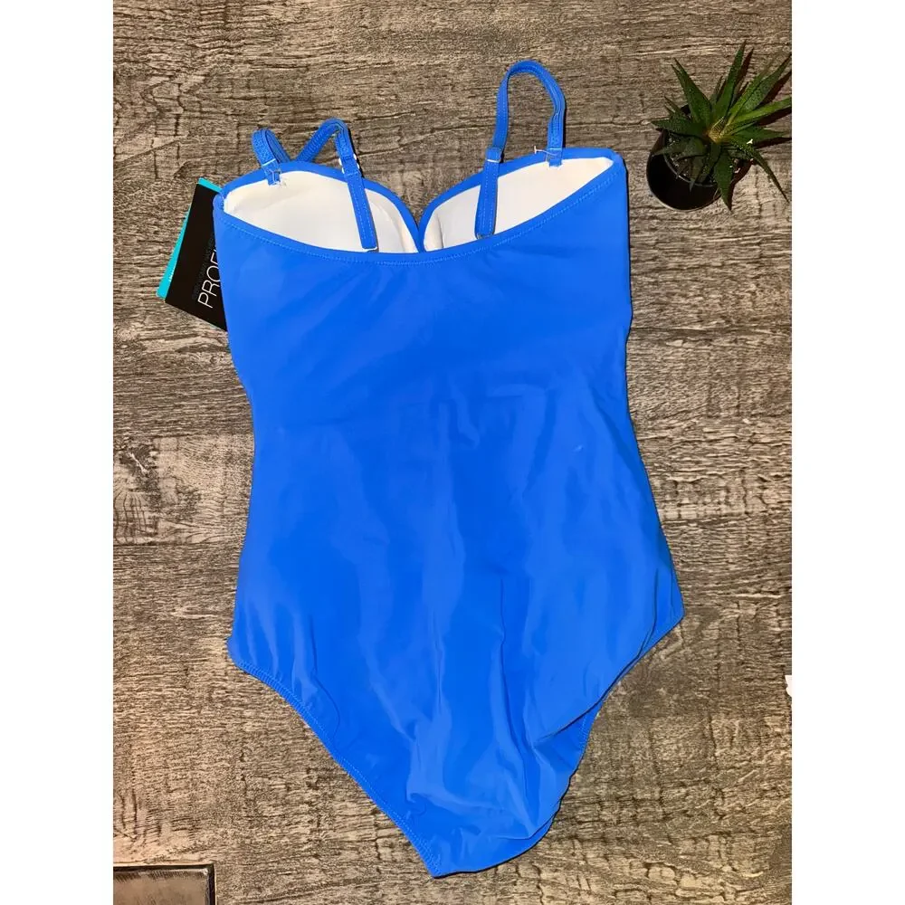 Profile Gottex Tutti Frutti Bandeau‎ OnePiece Swimsuit Periwinkle Swimsuit 8 NEW