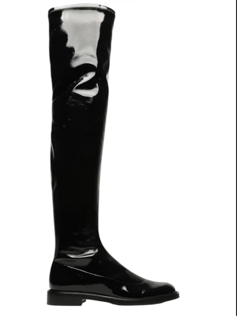 Schutz Kaolin Over The Knee Black Patent Leather Boot Size 6.5 NEW