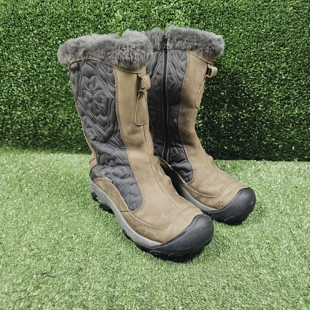 Keen Betty II Green‎ Leather Winter Waterproof Warm Insulated Boots Womens 6.5