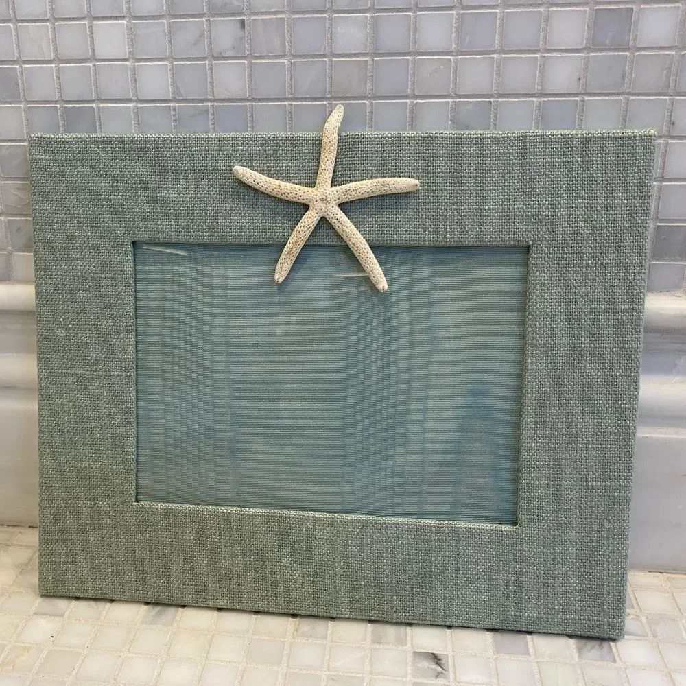 Teal Fabric Starfish 5x7 Picture Fabric