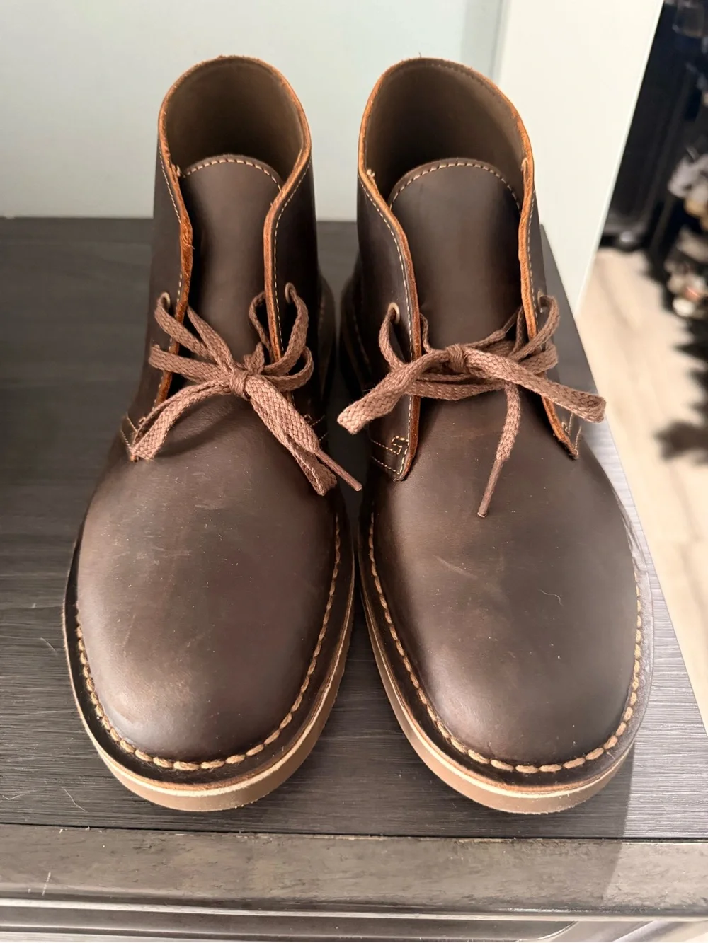 Men's Brown Leather Desert Boots - Classic Lace-Up Style