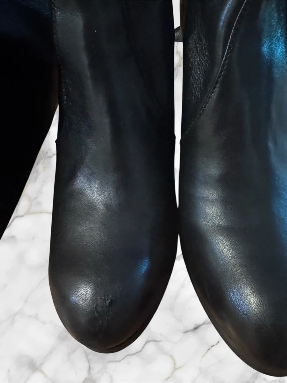 Stuart Weitzman Highland Black Plonge Stretch Leather Over-the-Knee Boots Sz 8.5
