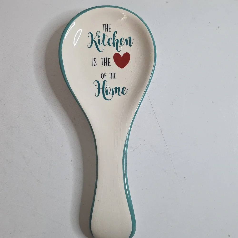 White Spoon Rest with Heart Design, NWOT