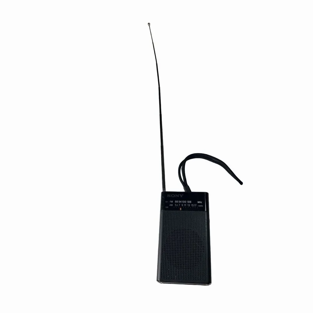 Vintage Working Sony Portable Pocket Radio/ AM-FM/ Full Antenna Black 4.5