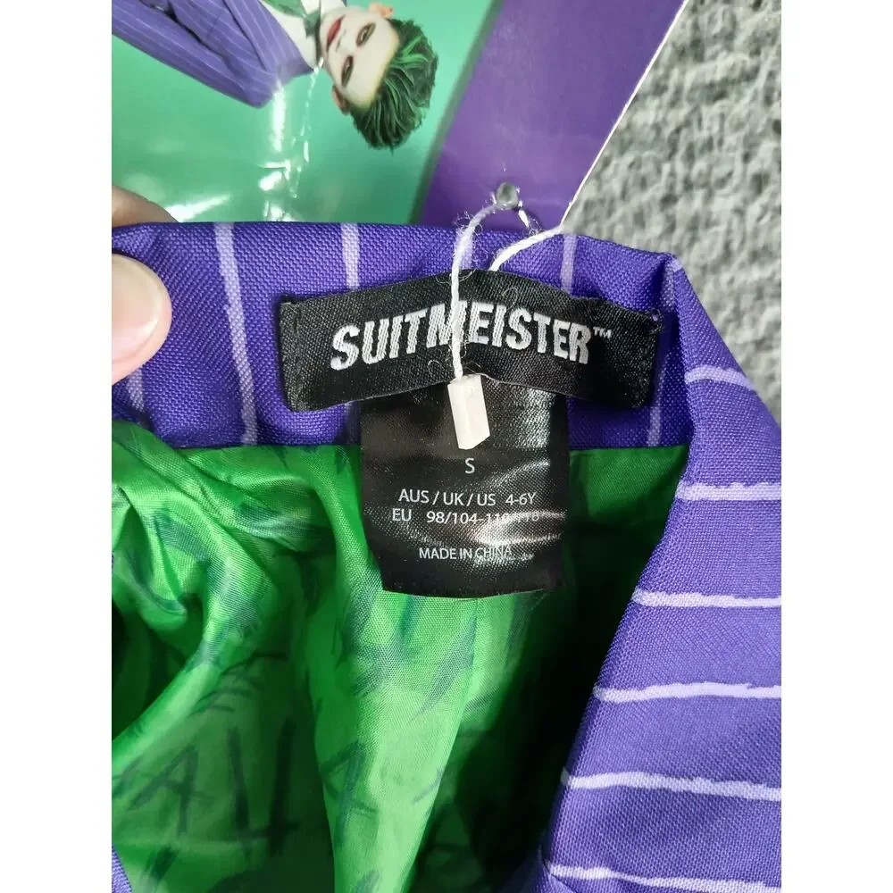 The Joker Suitmeister Costume Kids Small (4-6) NO TIE Halloween DC Suit NWT