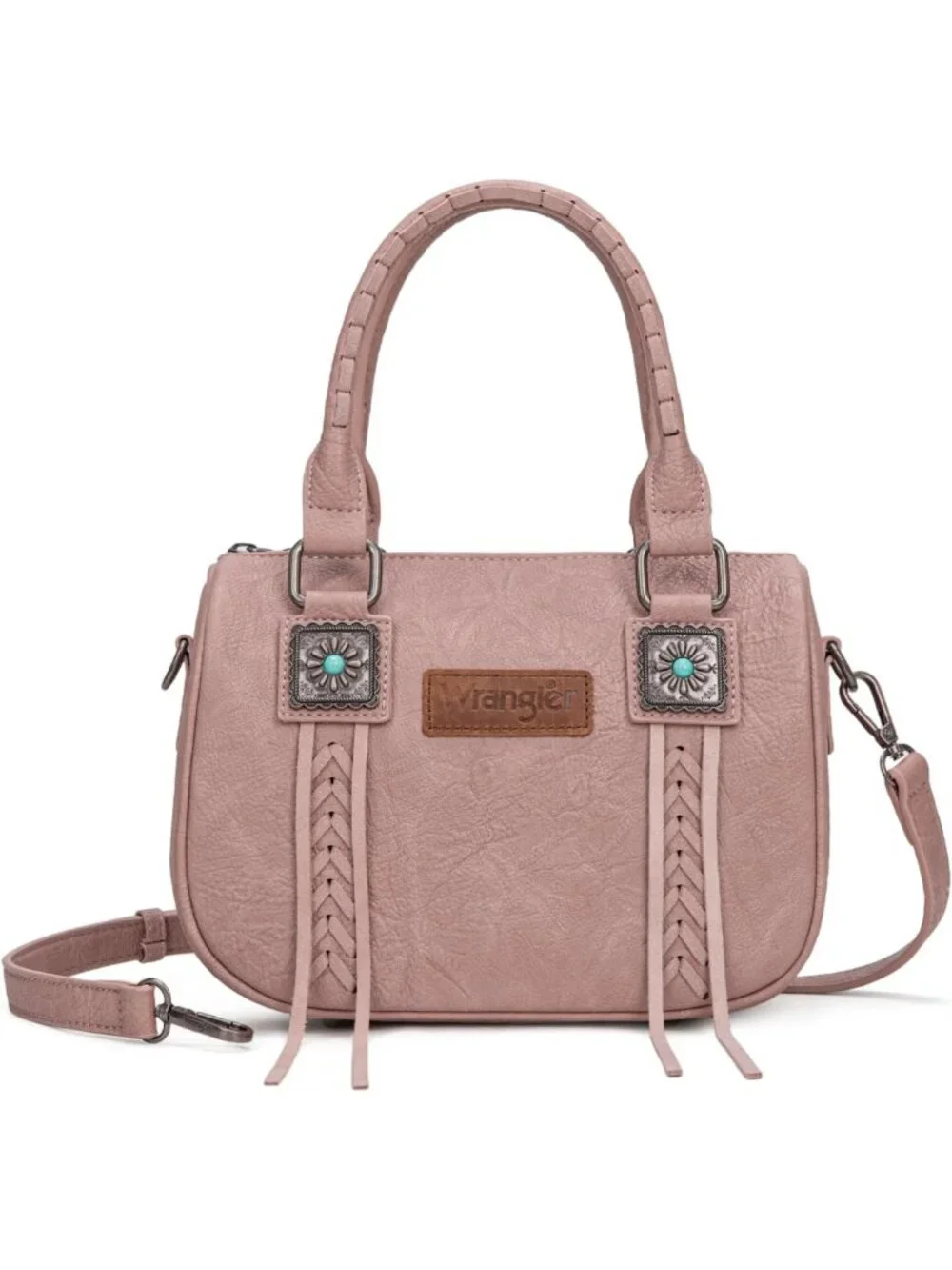 Fringe Crossbody Satchel Purse with Detachable Strap & Top Handle - Stylish Bag