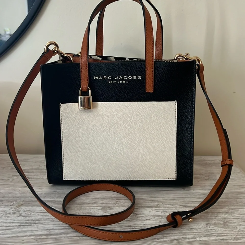 Marc Jacobs Black White and Brown Small Satchel