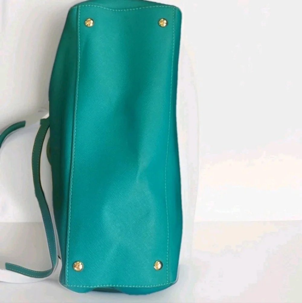 Michael Kors Medium Dome Saffiano Leather Satchel Teal
