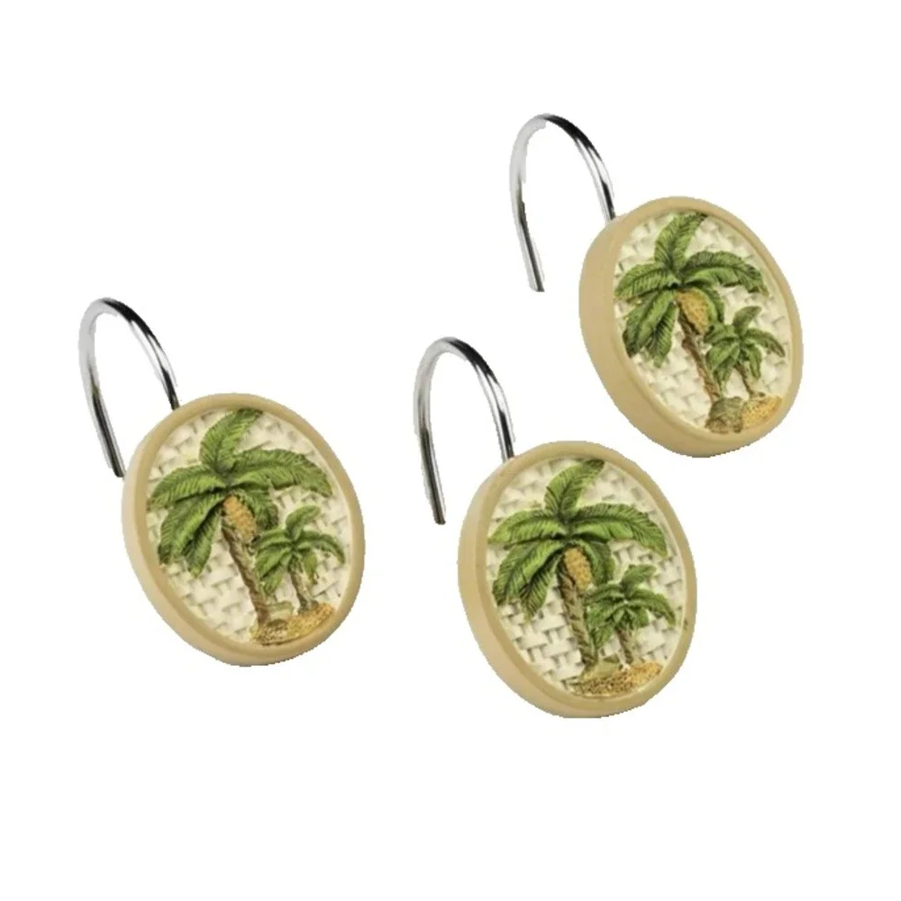 Vintage Bed Bath & Beyond Avanti Linens Colony Palm Collection 12 Shower Hooks‎